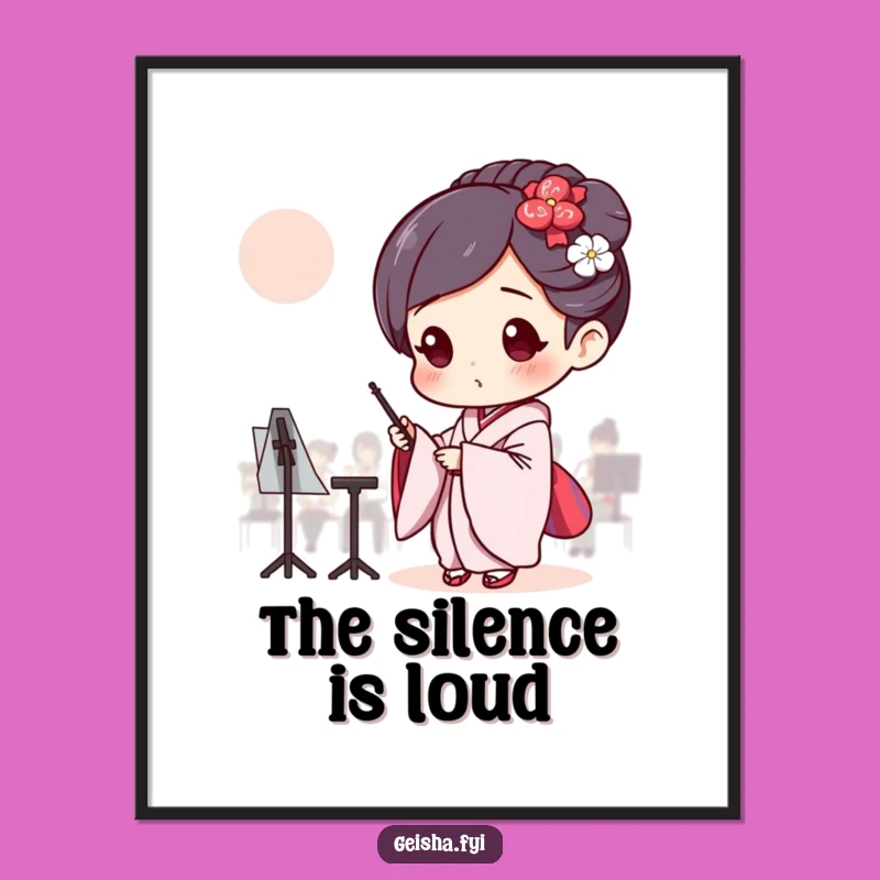 Funny Geisha Conductor Poster: Dramatic Art, Humorous Decor Gift!