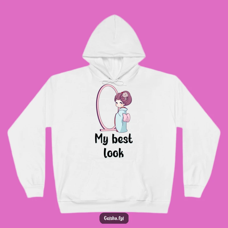 Cozy Funny Geisha Mirror Hoodie: Self-Love and Comfort in a Humorous Gift