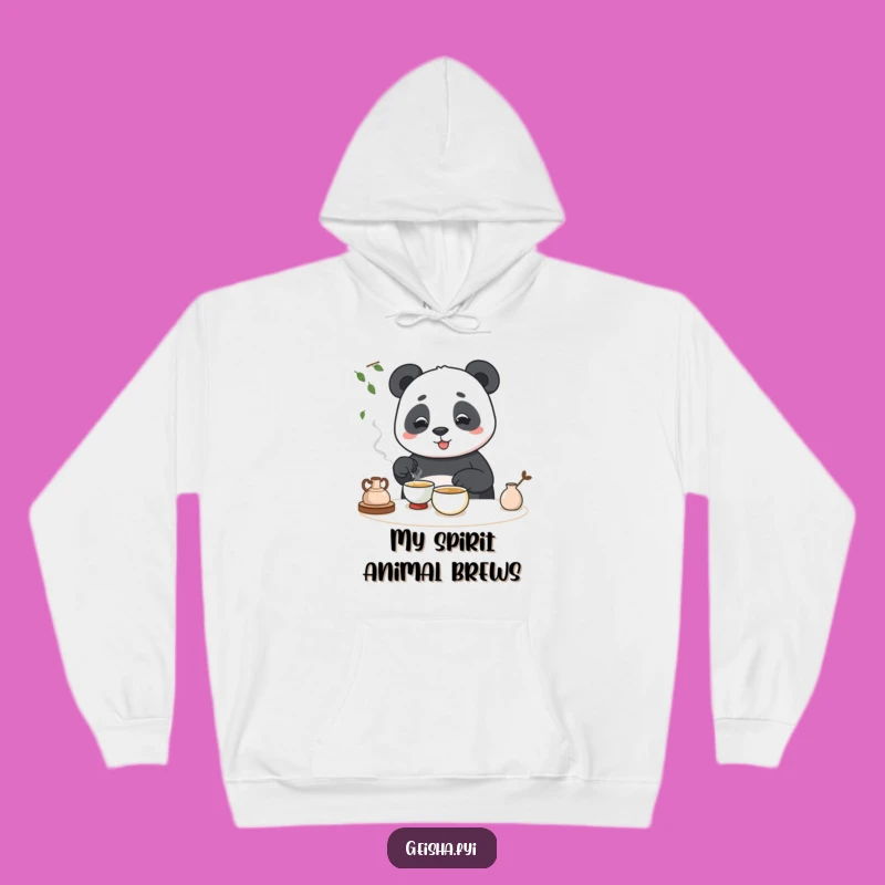 Cozy Funny Panda Tea Ceremony Hoodie: Warm Hugs and Giggles