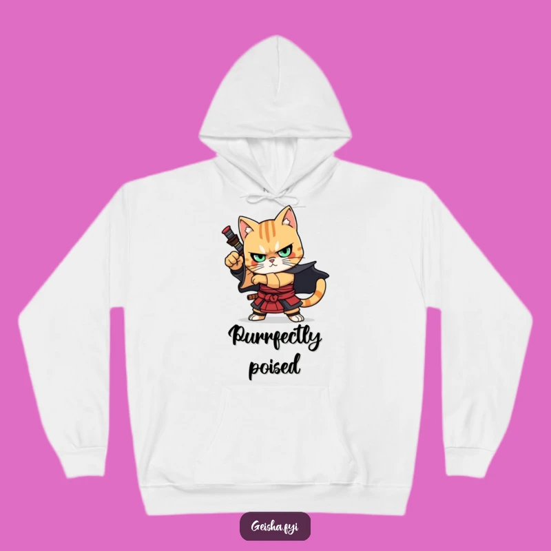 Cozy Funny Samurai Cat Hoodie: Warmth and Warrior Spirit Gift
