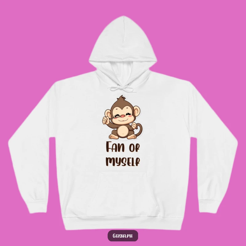Funny Cheeky Monkey Fan Balance Hoodie: Cozy Up with Primate Humor
