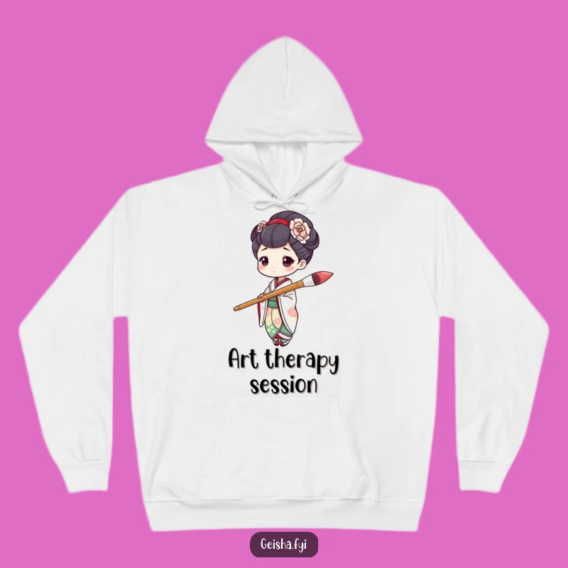 Funny Geisha Art Hoodie: Cozy & Hilarious Painter Sweatshirt