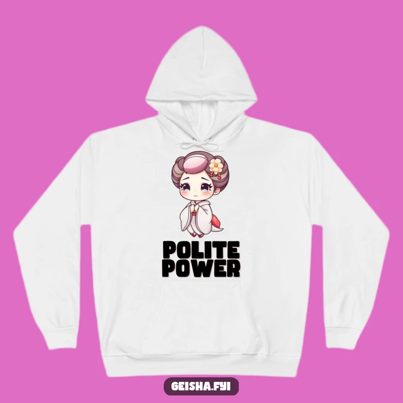 Funny Geisha Bowing Hoodie: Cozy Comfort with a Cheerful, Delicate Makeup Character