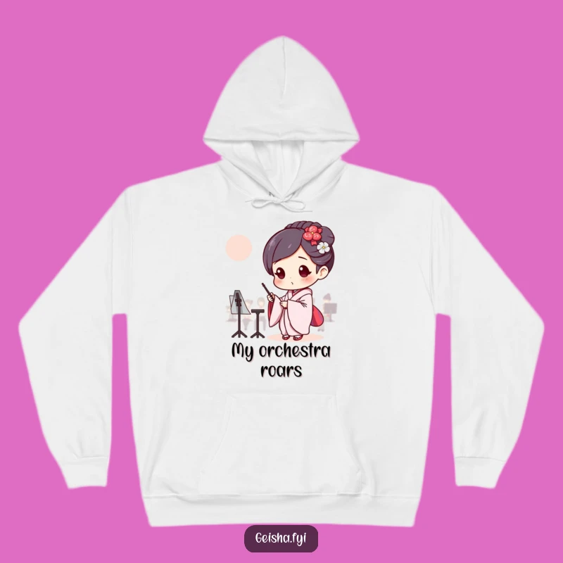 Funny Geisha Conductor Hoodie: Cozy Performance, Warm Gift!