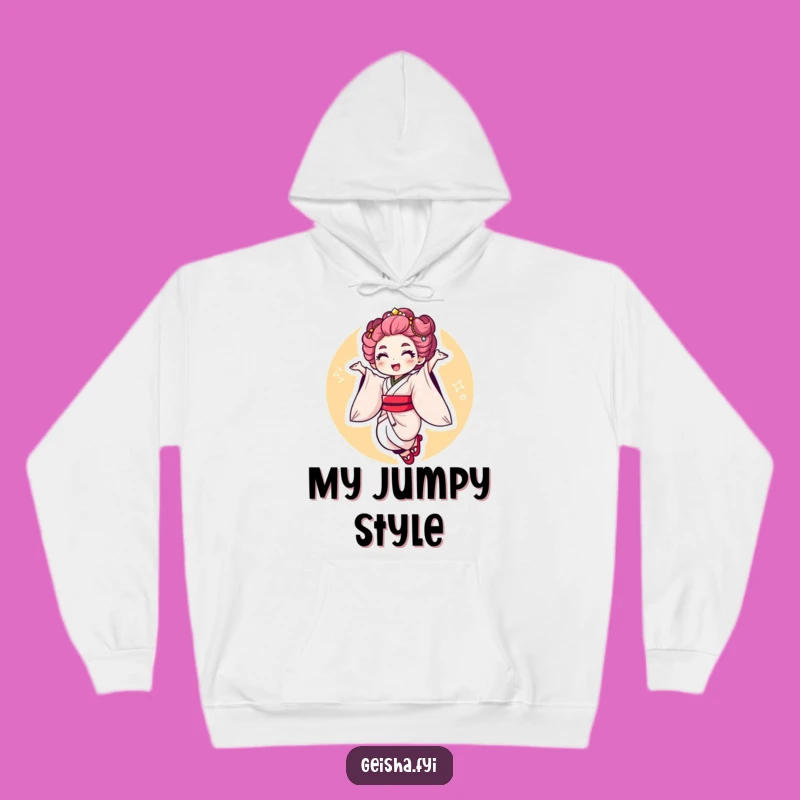 Funny Geisha Jump Hoodie - Cozy Energetic Style, Ideal Funny Gift!