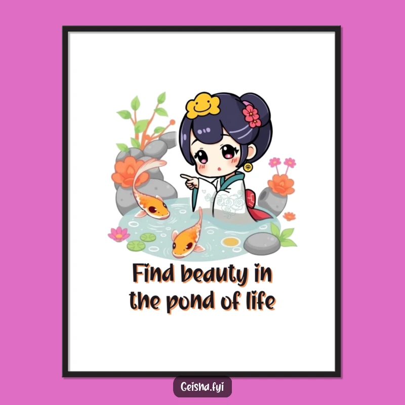 Free Printable Funny Geisha Koi Art - Downloadable Serene Wall Decor