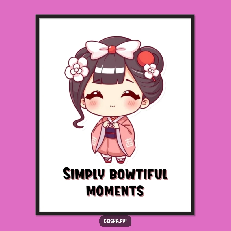 Free Printable Geisha Bow Art: Funny Downloadable Wall Decor