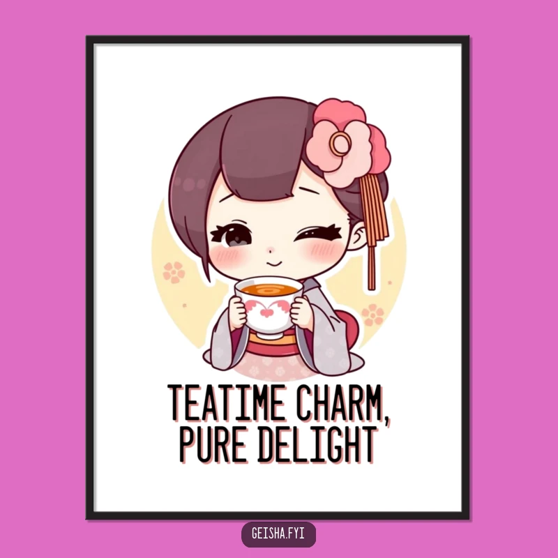Free Printable Geisha Wall Art: Tea Offer - Funny Downloadable Art