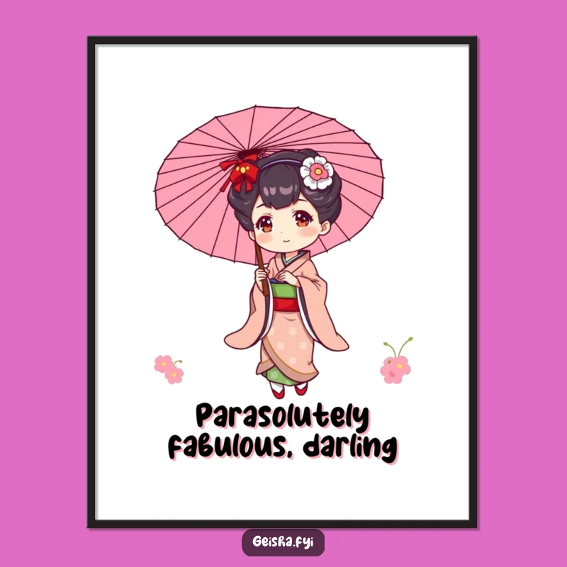 Free Printable Wall Art: Geisha Balancing Parasol! Elegant Decor