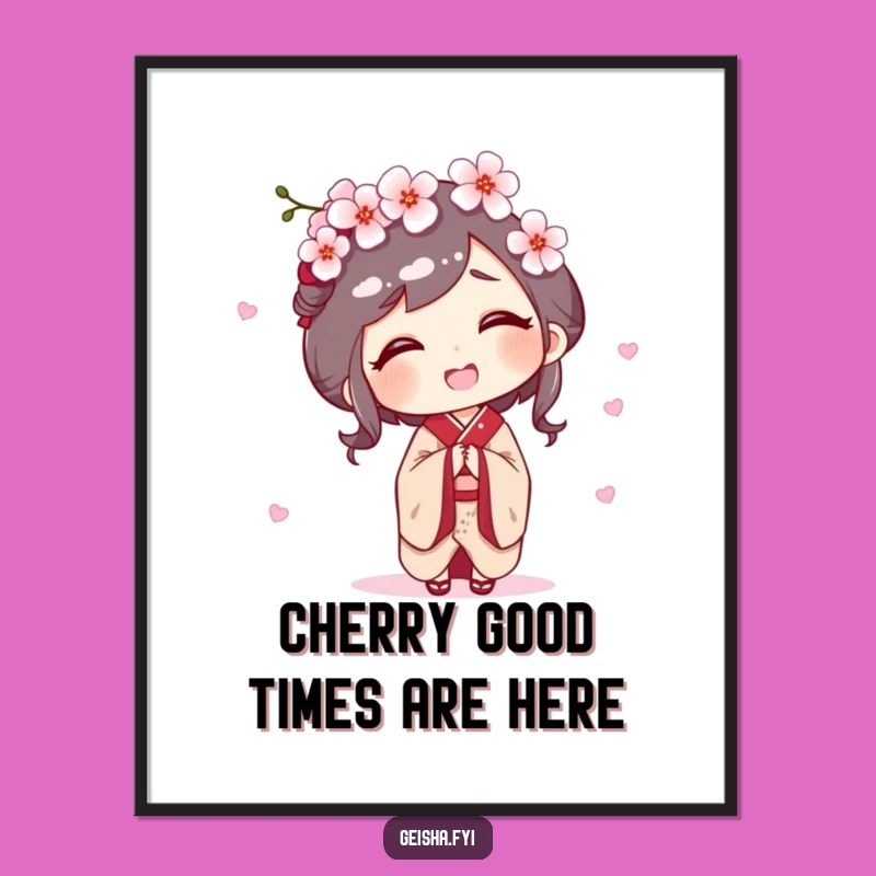 Free Printable Wall Art: Geisha Giggles, Cherry Blossom! Whimsical Decor