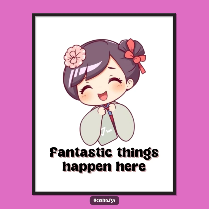 Free Printable Wall Art: Giggling Geisha Fan - Playful Decor