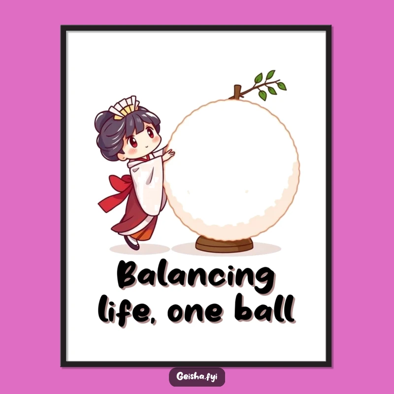 Free Printable Wall Art: Wobbly Rice Ball, Quirky Downloadable Decor!