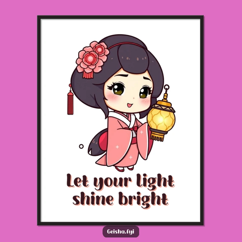 Funny Free Printable Wall Art: Winking Geisha Lantern Downloadable Art