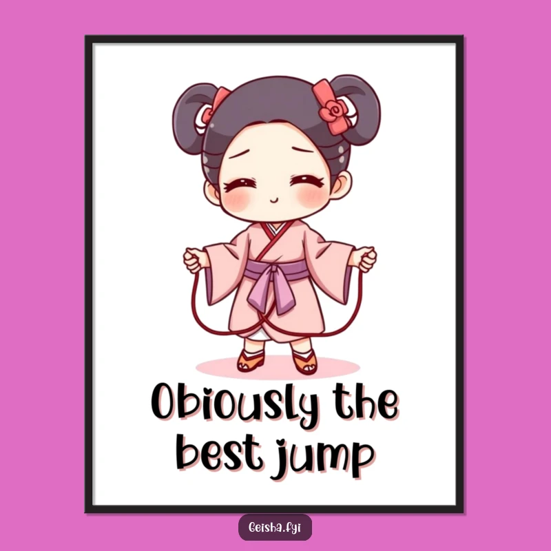 Funny Geisha Obi Jump Rope Free Printable Wall Art - Playful Home Decor Download