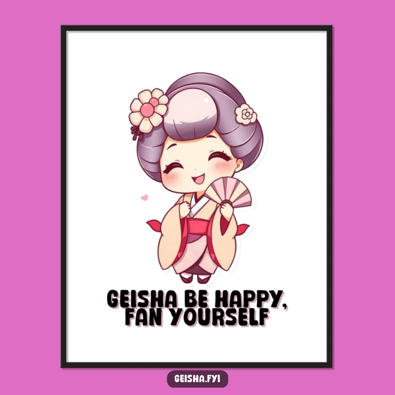 Free Printable Wall Art: Smiling Geisha Fanning! Elegant Decor