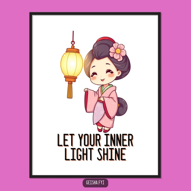 Funny Free Printable Geisha Lantern Wall Art - Downloadable Humorous Art