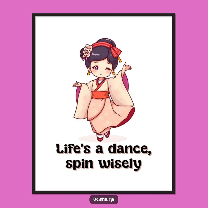 Free Printable Geisha Dance Art: Funny Downloadable Wall Decor