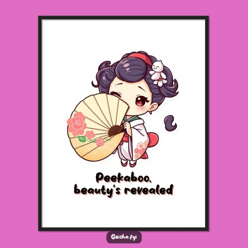 Playful Free Printable Wall Art: Winking Geisha Mysterious Charm Downloadable Art!