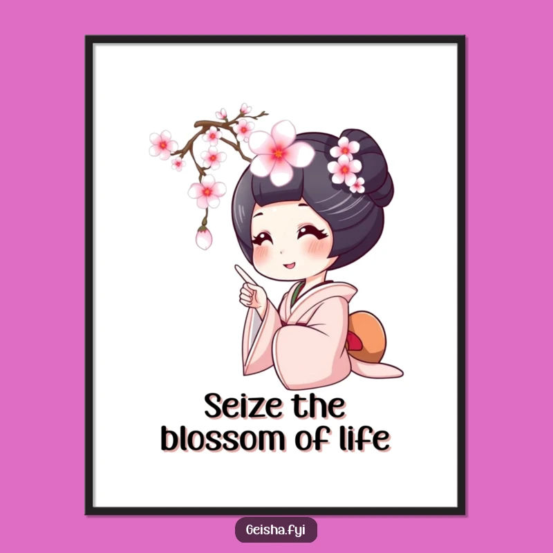 Beautiful Free Printable Geisha Cherry Blossom Wall Art - Peaceful Download