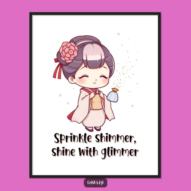 Free Printable Geisha Glitter Art - Funny Downloadable Decor for Your Walls