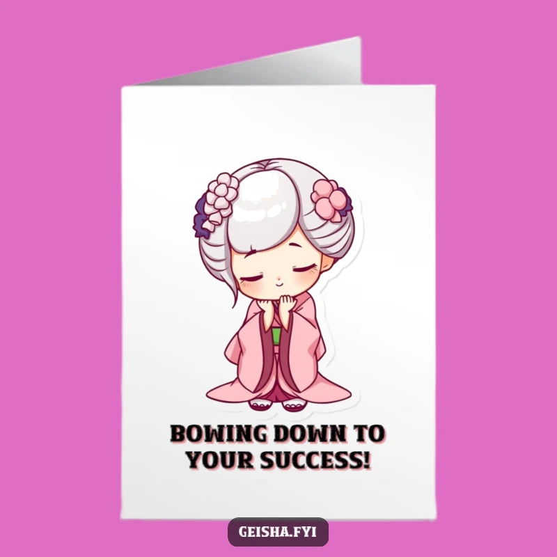 Free Printable Geisha Grin Congrats Card - Humorous Downloadable Art Gift