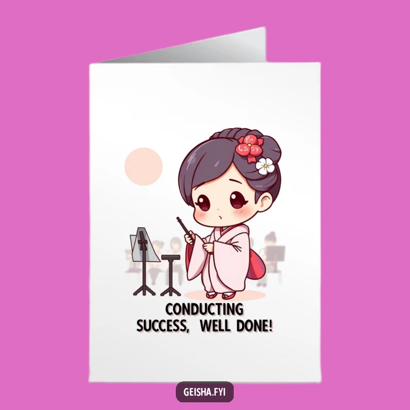 Free Printable Geisha Congrats Card - Focused Maestro Downloadable Art Gift