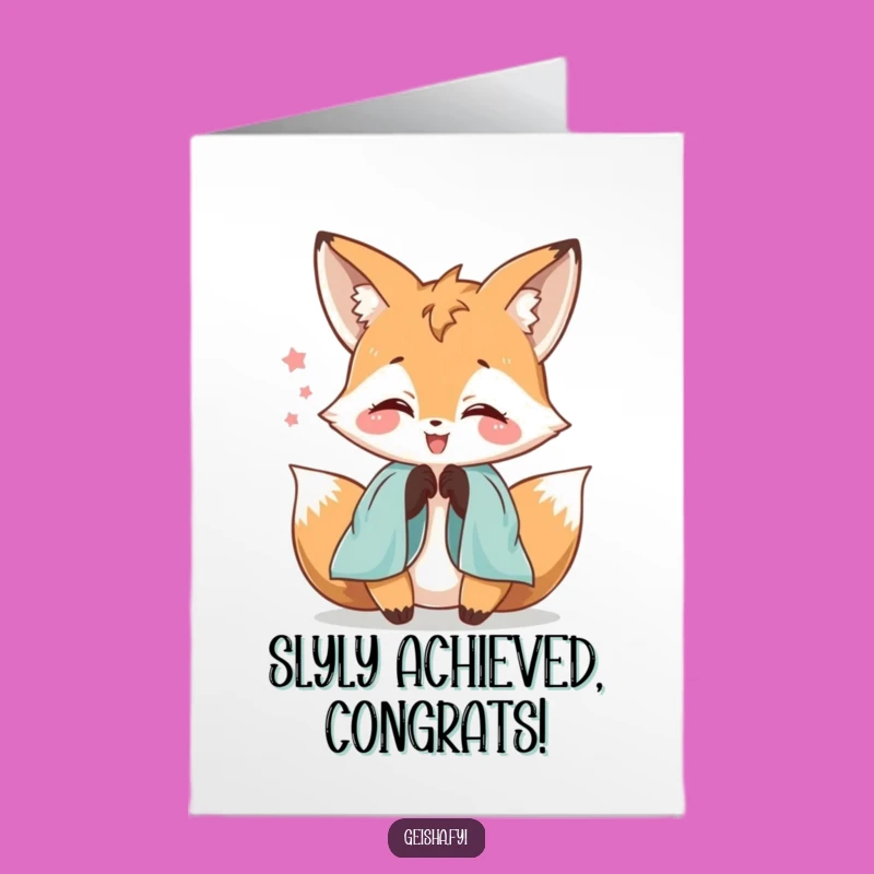 Free Printable Congrats: Fox Fumbling Silk - Funny Downloadable Card