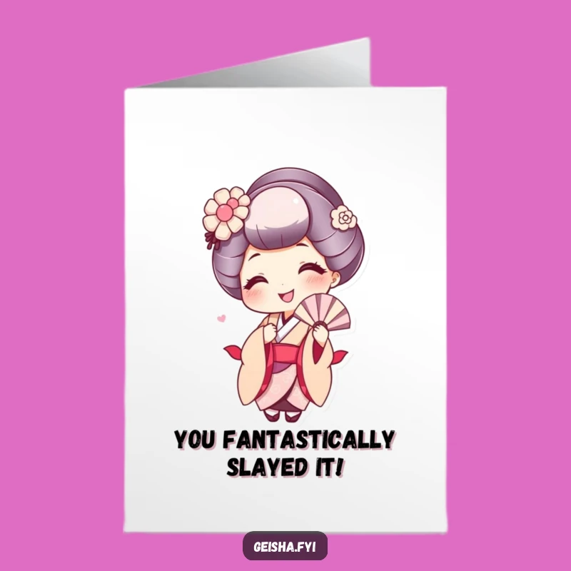 Free Printable Congratulations Card: Geisha Fanning! Funny DIY Gift