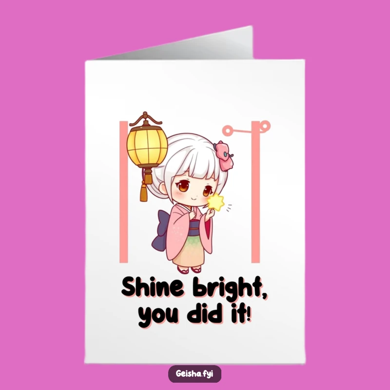 Free Printable Geisha Congrats Card: Curious Lantern Downloadable for Any Celebration