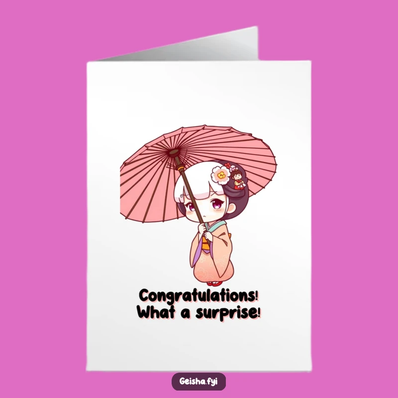 Free Printable Geisha Congratulations Card - Delightful Surprise Downloadable Art Gift