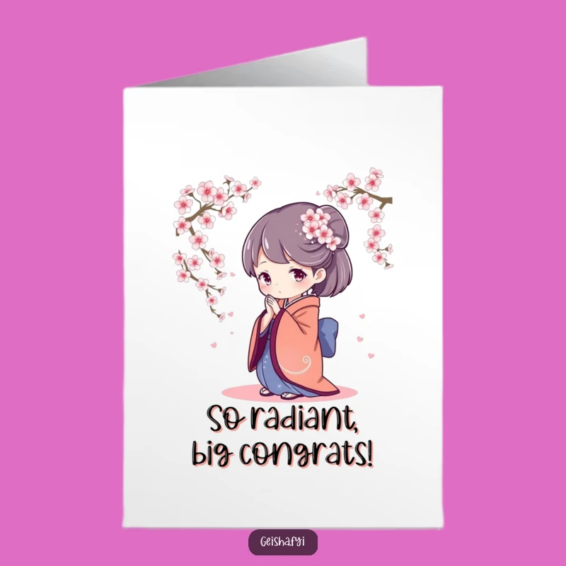 Elegant Free Printable Congrats Card: Geisha Celebrates Your Success Downloadable Gift!