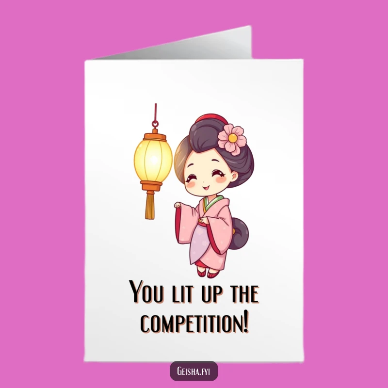 Free Printable Geisha Lantern Card - Funny Congratulations Downloadable Gift