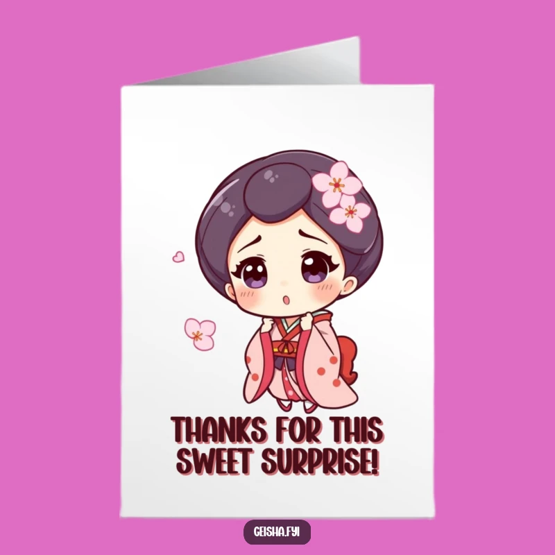 Free Printable Geisha Blossom Thank You Card - Funny Downloadable Appreciation Gift