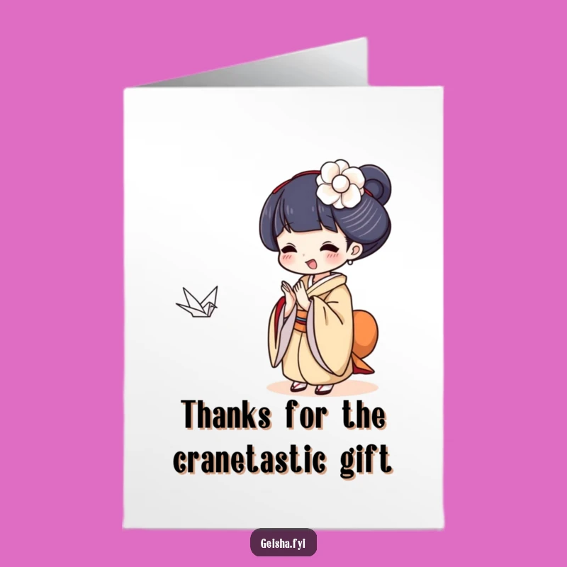 Free Printable Geisha Thank You Card - Grateful Clap Downloadable Art Gift