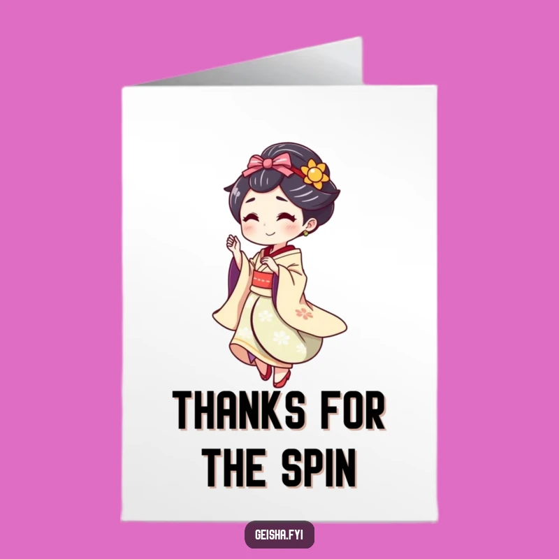 Free Printable Geisha Thank You Card - Playful Flourish Downloadable Gift