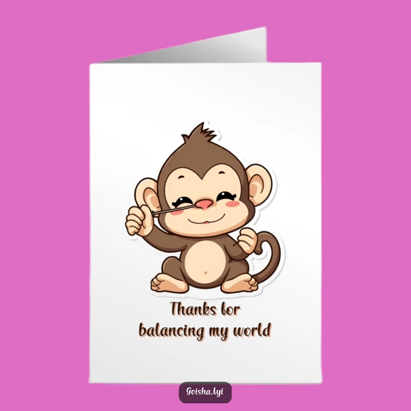 Free Printable Thank You: Cheeky Monkey Fan - Funny Downloadable Card