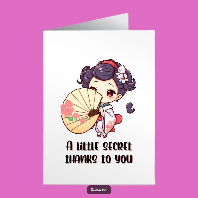Playful Free Printable Thank You Card: Geisha's Wink Says Thanks Downloadable Gift!