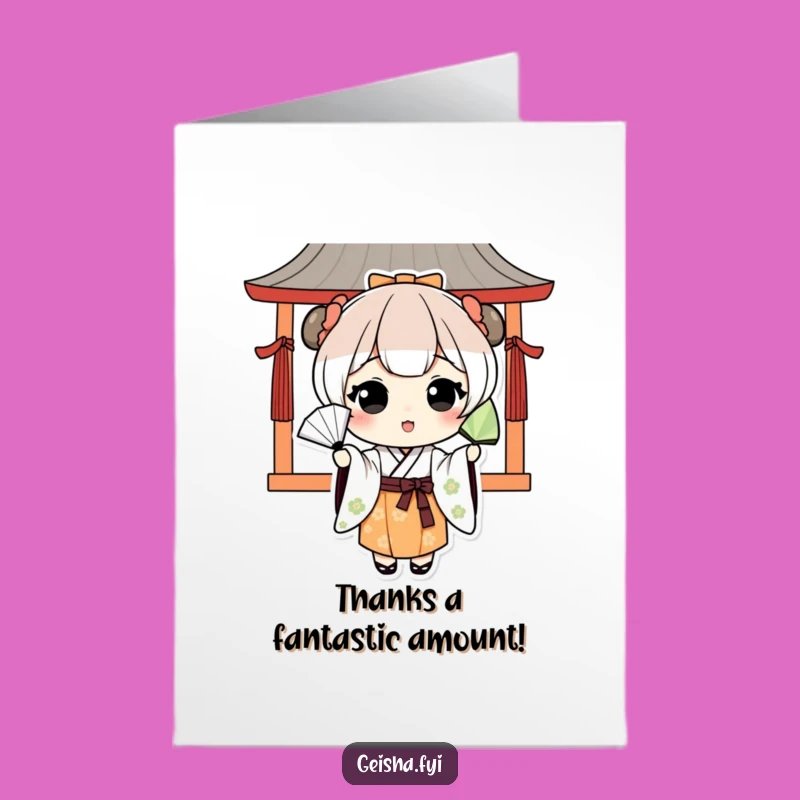 Free Printable Thank You Card: Grateful Fan Dancer - Downloadable