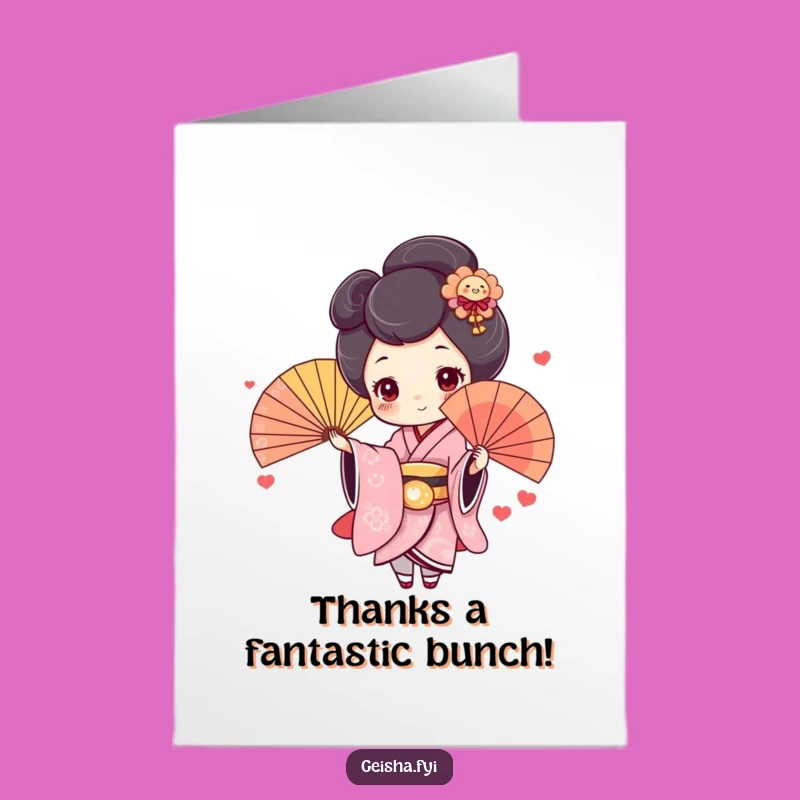 Free Printable Thank You Card: Geisha Fan Toss Funny Downloadable Gift