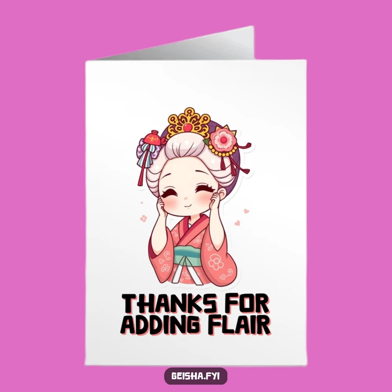 Free Printable Geisha Thank You Card: Chic Accessory - Funny Downloadable Gift