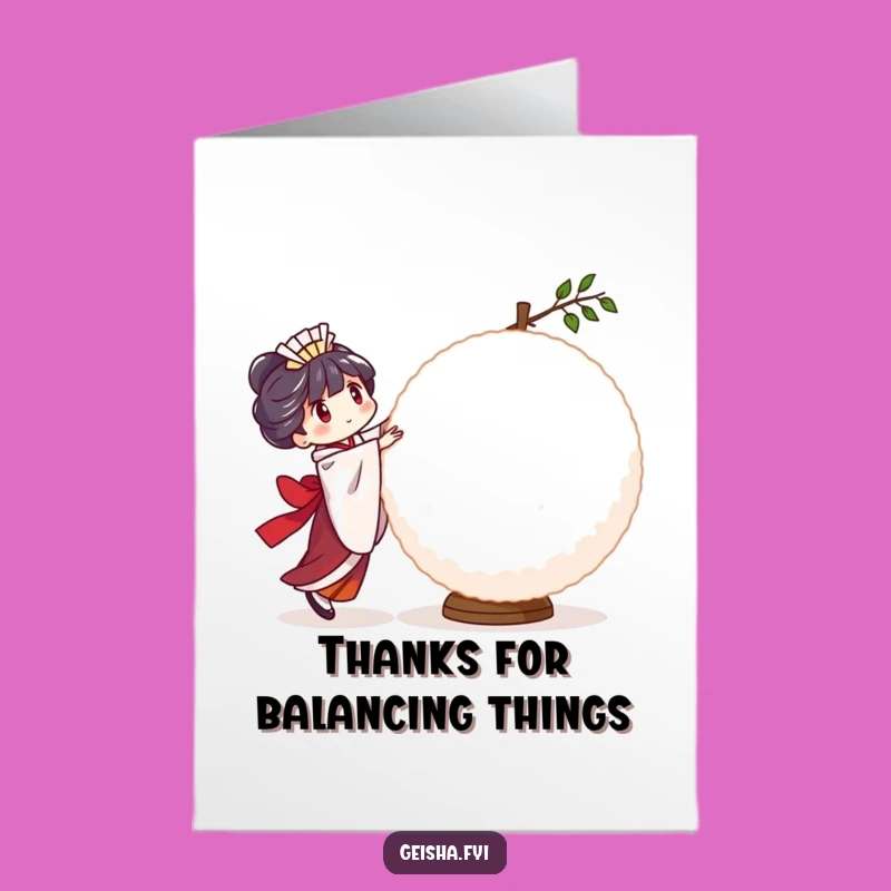 Free Printable Thank You Card: Wobbly Balance, Quirky Downloadable Gift!