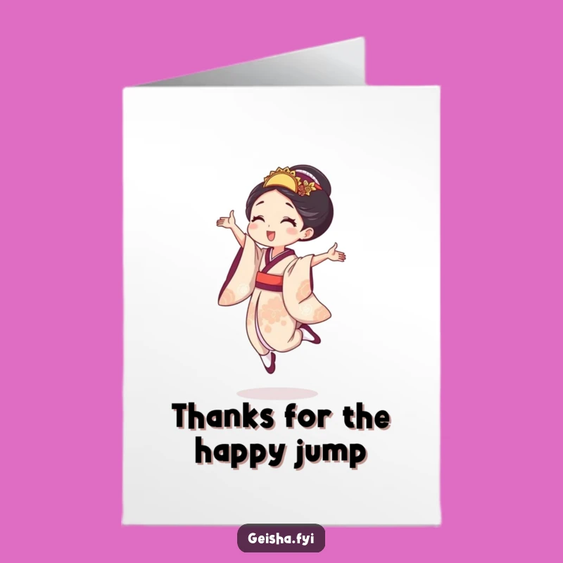 Free Printable Joyful Geisha Thank You Card - Funny Downloadable Gift