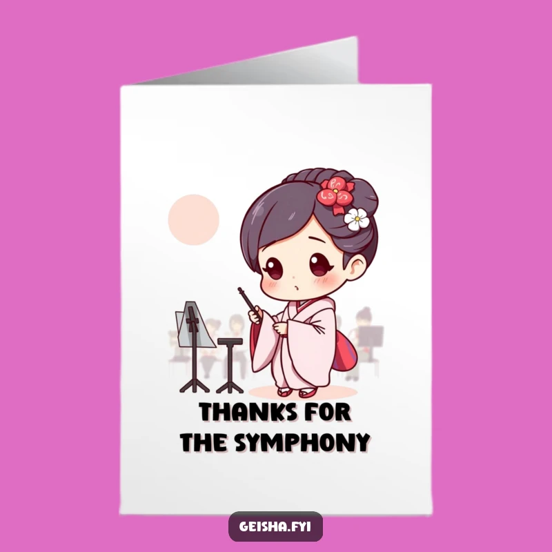 Free Printable Geisha Thank You Card - Grateful Maestro Downloadable Gift