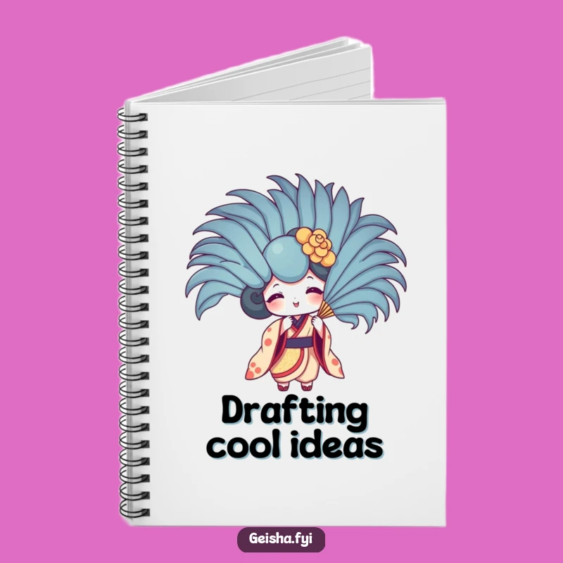 Funny Geisha Fan Feather Fan Notebook - Jot Down Playful Ideas