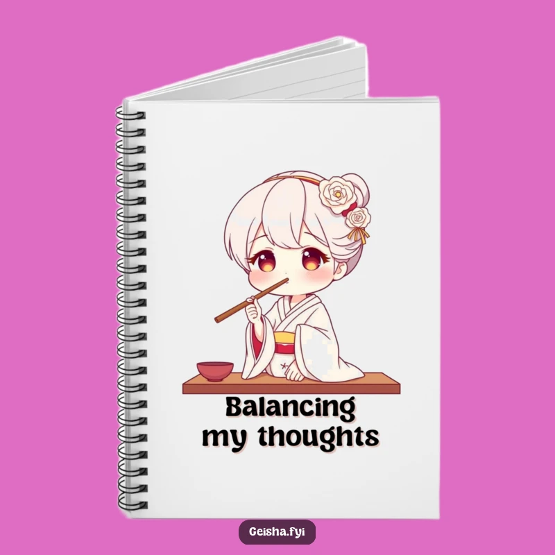 Funny Geisha Chopstick Nose Notebook - Jot Down Your Witty Thoughts!