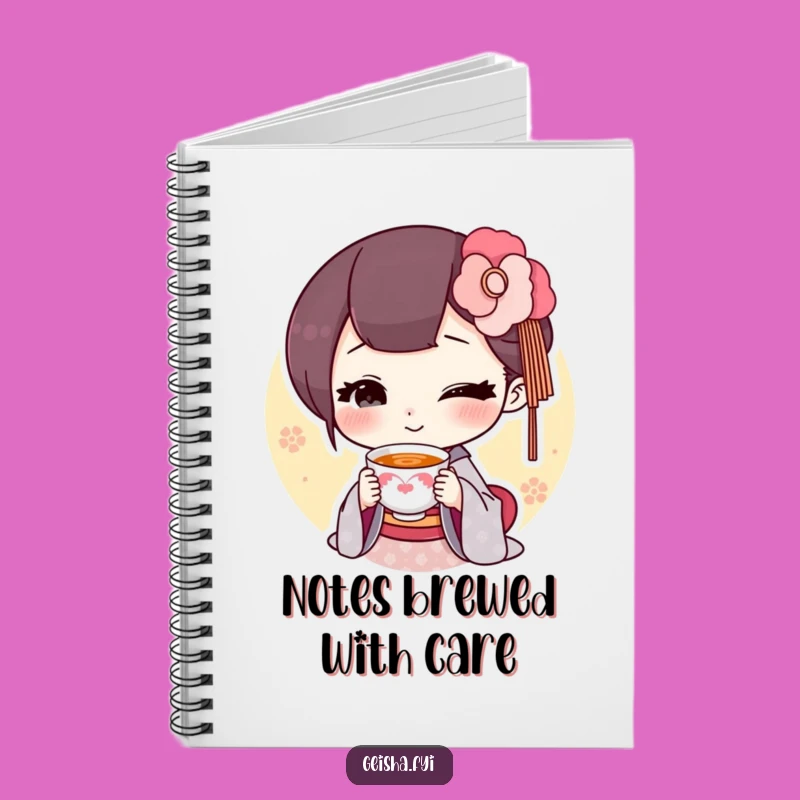 Funny Geisha Tea Notebook: Jot Down Thoughts With Tiny Cup Humor