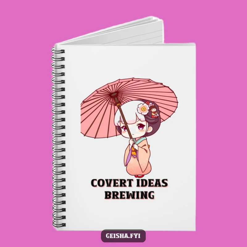 Funny Geisha Umbrella Notebook: Jot Down Curious Thoughts Gift!