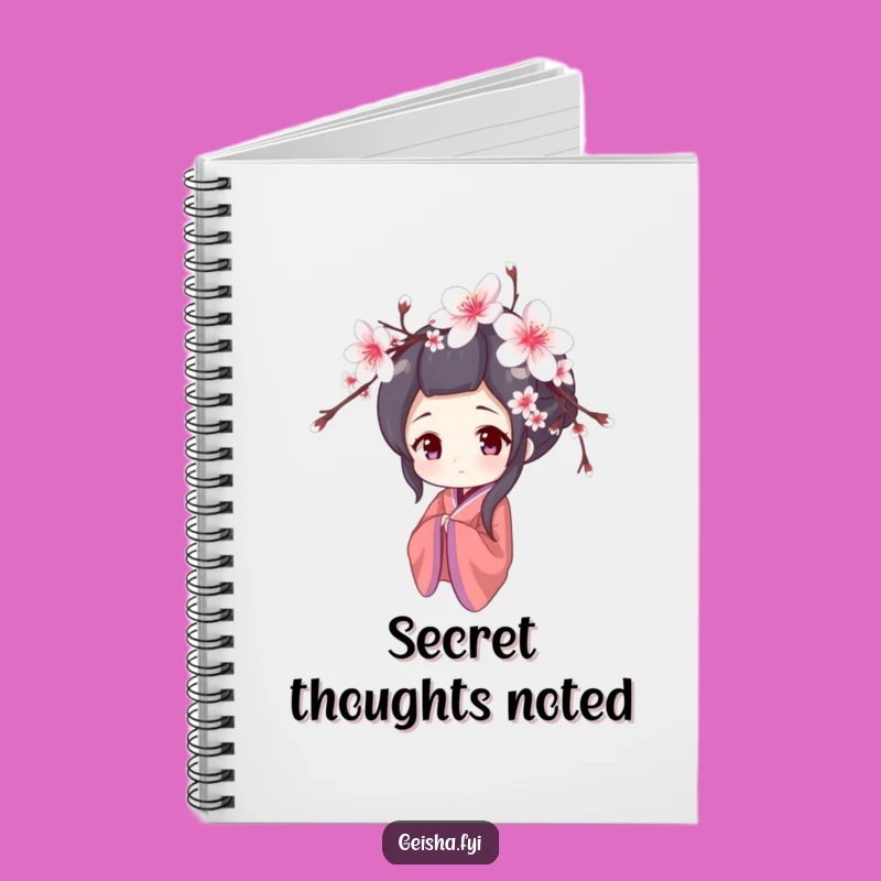 Funny Shy Geisha Notebook: Cherry Blossom Ideas, Perfect Gentle Journal
