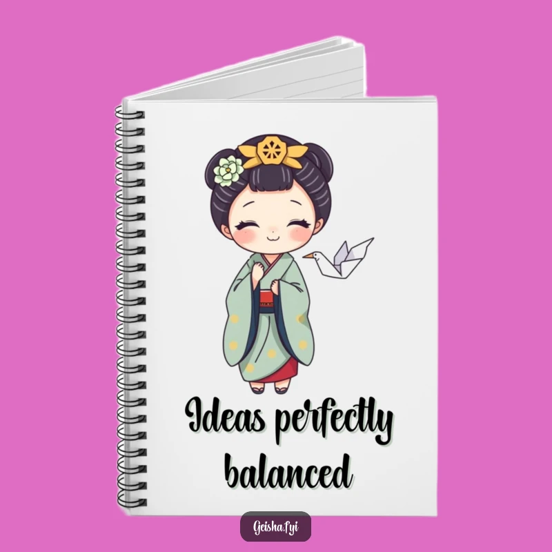 Funny Geisha Notebook: Playful Crane Balance, Perfect Artistic Journal