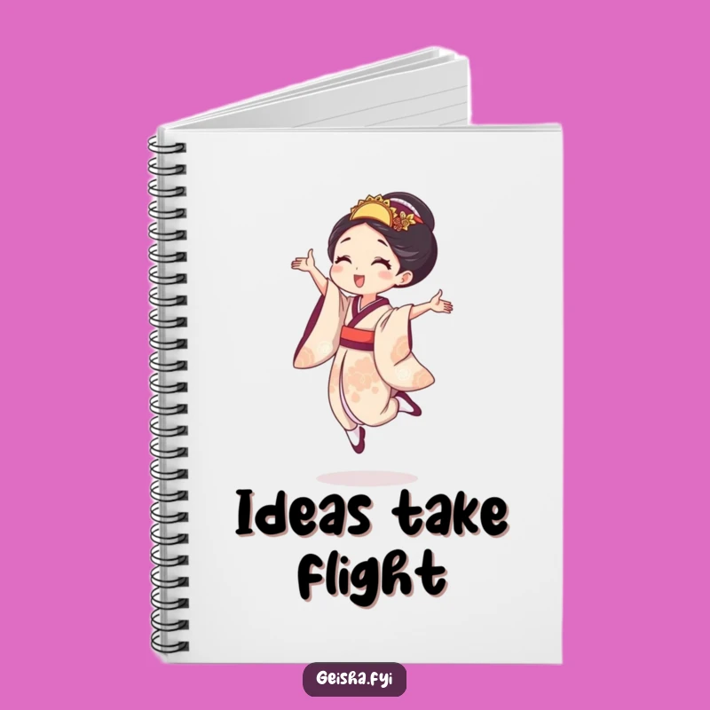 Funny Joyful Geisha Notebook, Jot Down Ideas with Energetic Flair